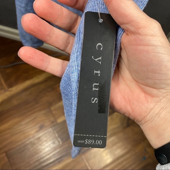 Cyrus Cowl Neck Knit soft Sweater denim blue - Picture 8 of 11